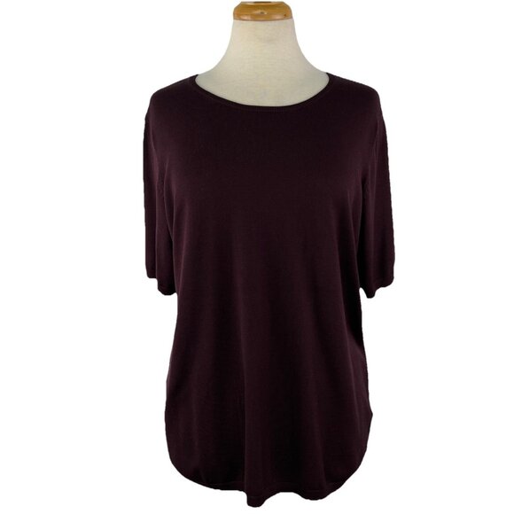 Lauren Ralph Lauren 1X Sweater Set Purple 2 Pc Cardigan Top Classic Career Silk - Picture 8 of 14